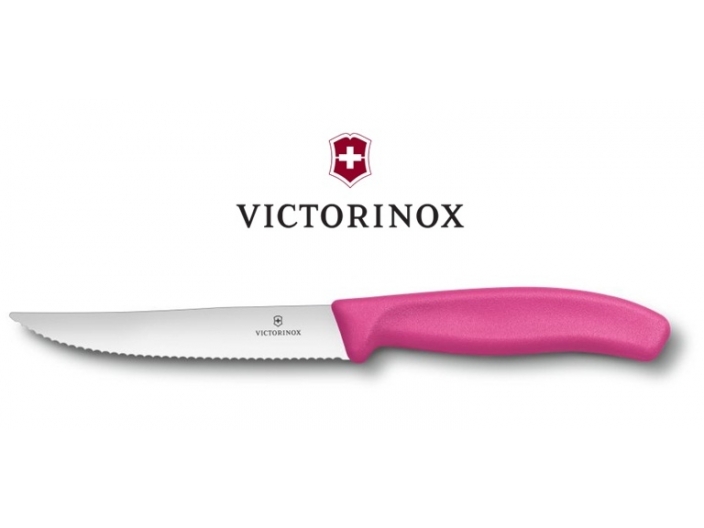 סכין משוננת ויקטורינוקס 12 ס"מ ורוד