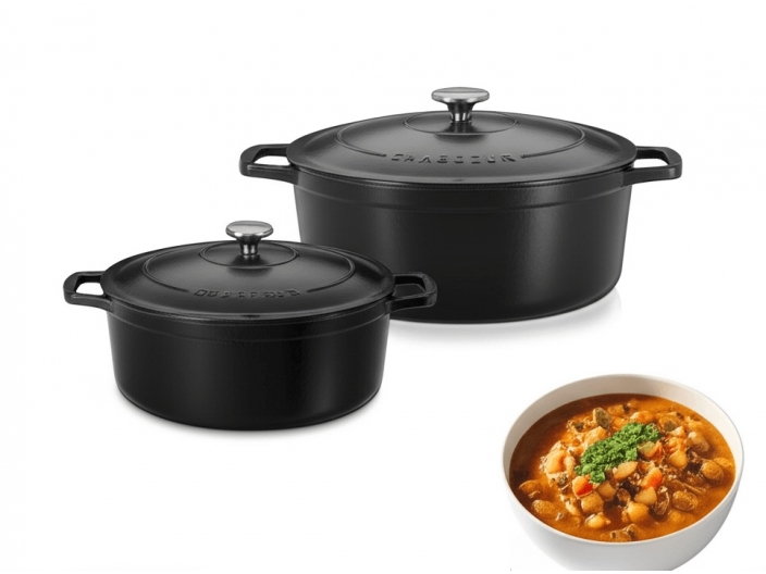 סט 2 סירי ברזל עגולים מבית Chasseur תוצרת צרפת