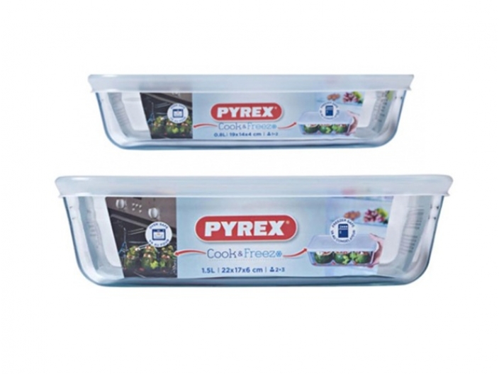 מארז 2 כלי אחסון PYREX – סדרת Cook & Freez