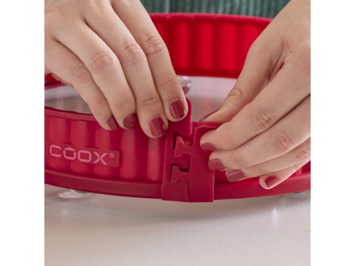 תבנית פאי מתפרקת Quiche dish עם תחתית זכוכית 26 ס”מ אדומה Coox