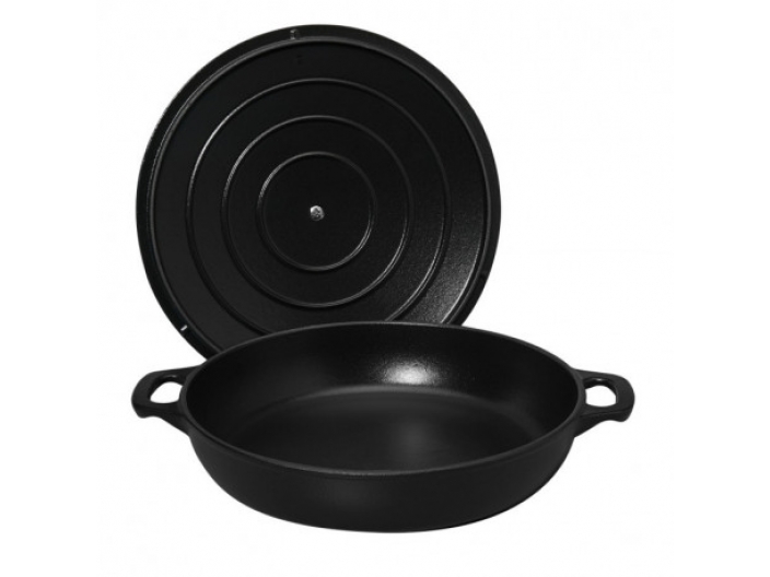 סיר ברזל בנפח 2 ליטר קוטר 30 ס"מ תוצרת צרפת צבע שחור נמוך Chasseur 