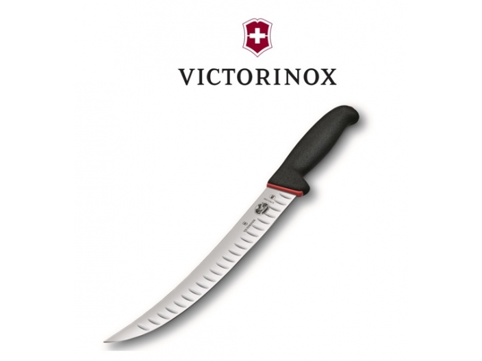 סכין קצבים מקצועית להב צר עם חריצים 25 ס''מ Victorinox