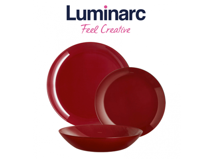 מערכת אוכל 18 חלקים לומינארק Luminarc דגם ארטי אדום