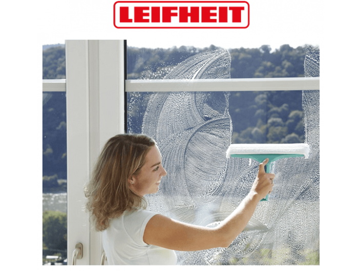 מגב משולב מטלית 3 ב-1 לנקוי חלונות רחב LEIFHEIT גרמניה לייפהייט Click 51320