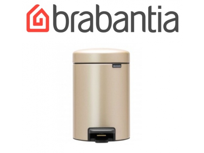 פח פדל 3 ליטר בצבע שמפניה Brabantia - NewIcon + שקית אשפה ברבנטיה מתנה