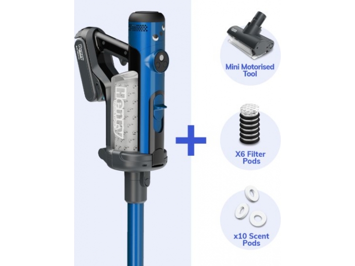 שואב אבק אלחוטי נטען דגם Henry Quick Pet מבית Henry בצבע כחול + ערכת הטבה