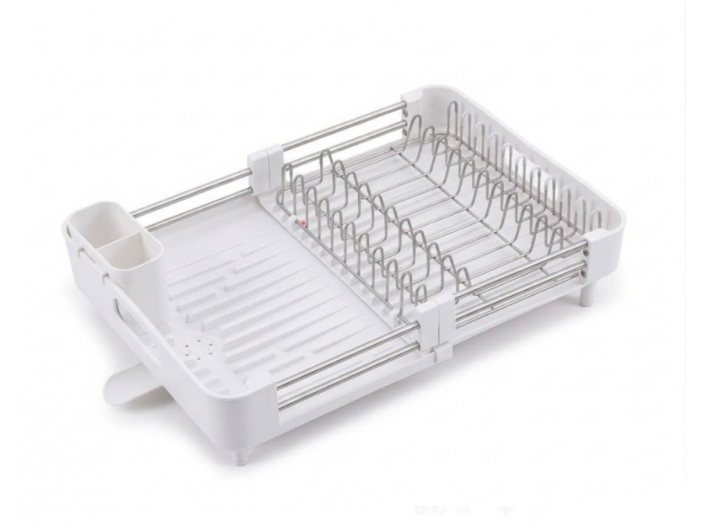 מתקן לייבוש כלים נפתח נירוסטה פלסטיק סולתם דגם B טלסקופי צבע לבן