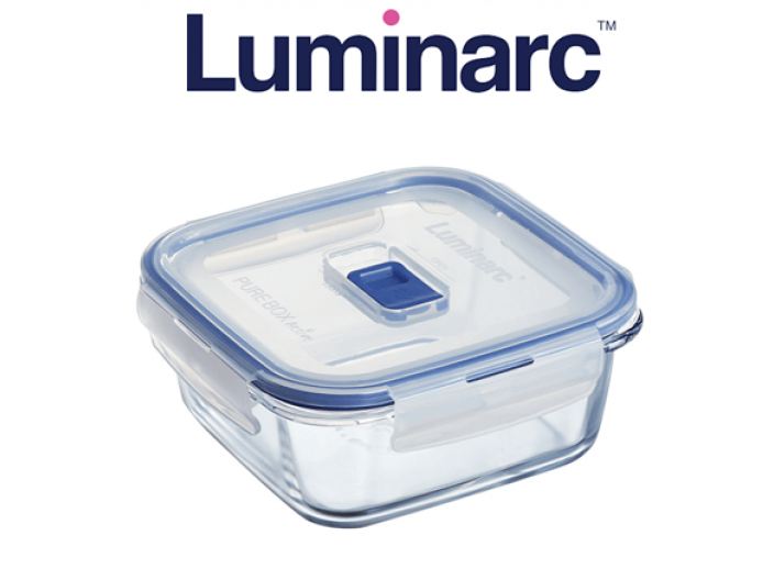 קופסאת אחסון לומינארק מרובעת 1.22 ליטר זכוכית פיורבוקס Purebox