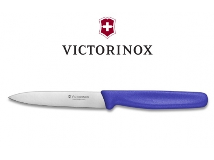 סכין ירקות ויקטורינוקס כללית 11 ס"מ - שפיץ חלק כחול