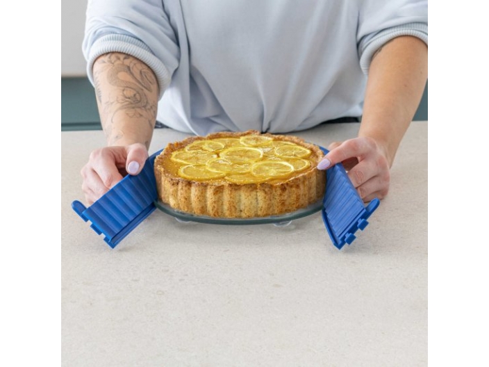 תבנית פאי מתפרקת Quiche dish עם תחתית זכוכית 18 ס”מ כחולה Coox