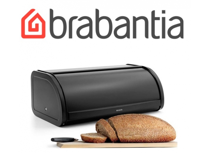 קופסת לחם גדולה, שחור מט - מכסה מתגלגל Brabantia
