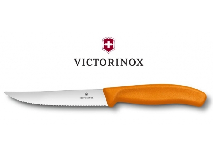סכין  משוננת ויקטורינוקס 12 ס"מ כתום