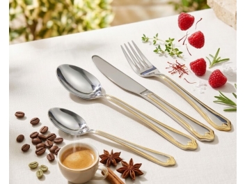 סט סכום נירוסטה 24 חלקים עם פס זהב דגם סיון