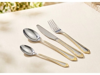 סט סכום נירוסטה 24 חלקים עם פס זהב דגם סיון