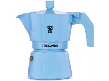 מקינטה אלומיניום 3 כוסות סדרת ITALEXPRESS מבית Pezzetti  תכלת פסטל