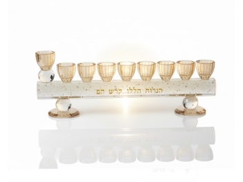 חנוכיה קריסטל גולד 12x33 ס