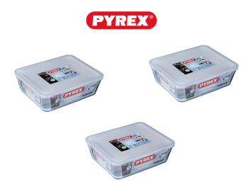 סט 4 קופסאות פיירקס מכסה לבן 0.8,1.5,2.6,4 ליטר