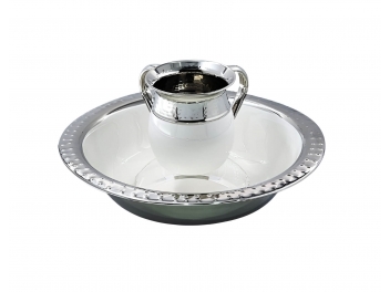 סט נטלה וקערה נירוסטה לבנה