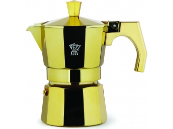 מקינטה אלומיניום 3 כוסות סדרת ITALEXPRESS של Pezzetti - סדרת Limited Edition זהב מבריק