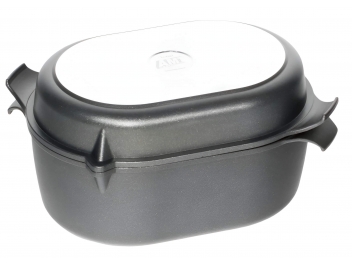 סיר אובלי טיטניום 11 ליטר עם מכסה AMT