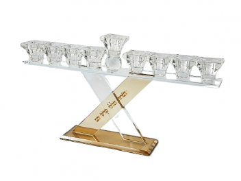 חנוכיה קריסטל לילך 36x20 ס