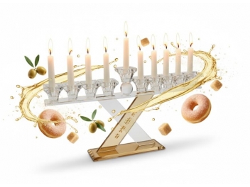 חנוכיה קריסטל לילך 36x20 ס