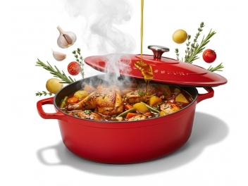 סיר יציקת ברזל אובלי Chasseur בנפח 3 ליטר קוטר 25 ס