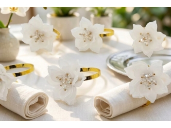 סט 6 טבעות למפיות כלנית