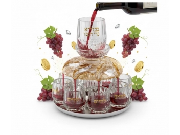 מחלק יין קריסטל 8 כוסיות 22 ס