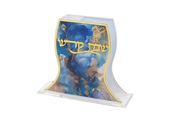 מחזיק גפרורים אקריל שיש כחול