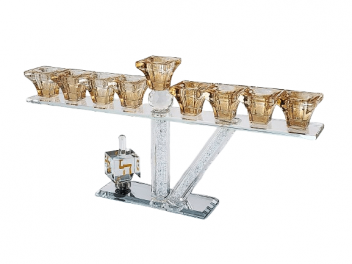 חנוכיה קריסטל לילך 36x18 ס