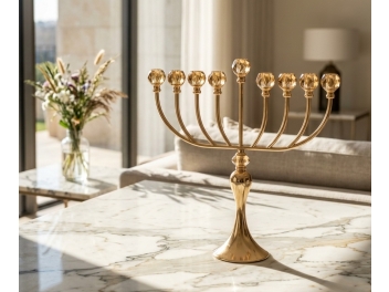 חנוכיה מתכת עם קריסטל 31x13x46 ס