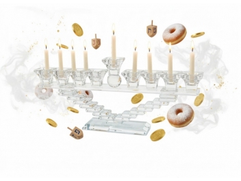 חנוכיה קריסטל מדרגות 16 ס