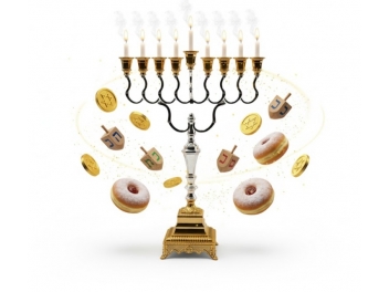 חנוכיה משולבת כסף זהב סדרת אנגליה 29X42 ס