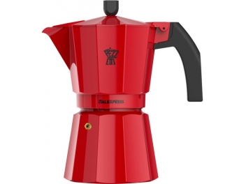 מקינטה אלומיניום 3 כוסות סדרת ITALEXPRESS של Pezzetti אדום