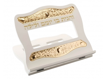 סטנדר שולחני עץ שמנת מוזהב פורטו