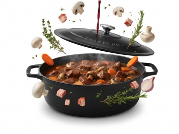 סיר ברזל אובלי Chasseur בנפח 4 ליטר קוטר 27 ס