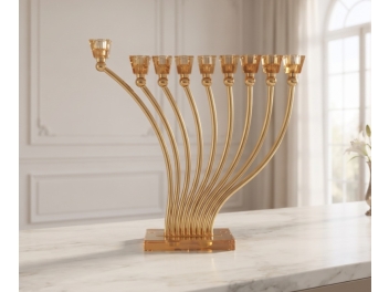 חנוכיה מתכת עם קריסטל 32x10x36 ס