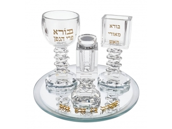סט הבדלה מהודר קריסטל מדרגות 19x22 ס