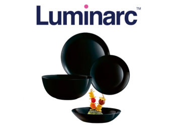 מערכת אוכל 18 חלקים לומינארק Luminarc דגם דיואלי Noir Black שחור איכות גבוהה