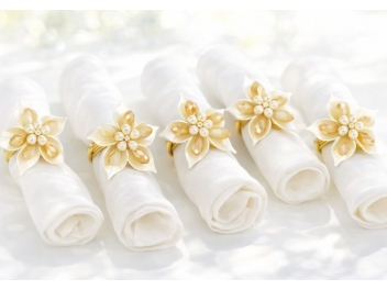 סט 6 טבעות למפיות יסמין