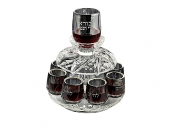 מחלק יין קריסטל 8 כוסות סדרת ארט 17x23 ס