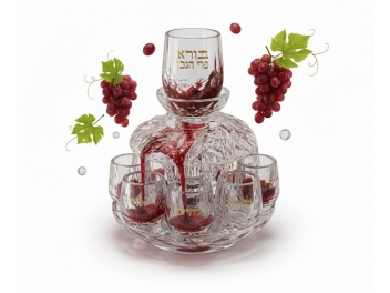 מחלק יין קריסטל 8 כוסיות 22 ס