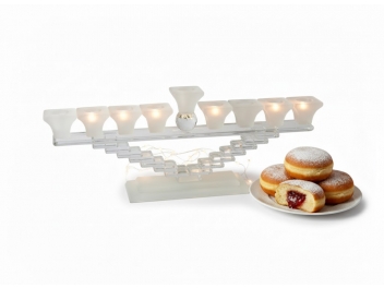 חנוכיה קריסטל מדרגות קלאסי 14x36 ס