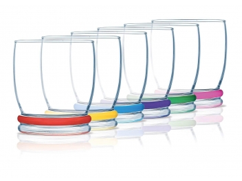סט 6 כוסות זכוכית 310 מ''ל Luminarc Cortina Rainbow צבעוני