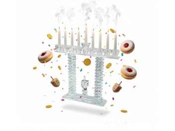 חנוכיית קריסטל מדורגת הכוללת סביבון 31x37 ס