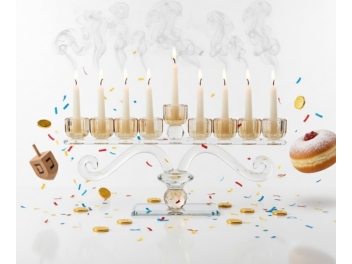 חנוכיה קריסטל 18x36 ס