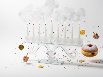 חנוכיה קריסטל 18X36 ס