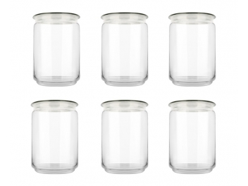 6 צנצנות לומינארק דגם פלנו 1 ליטר אפור