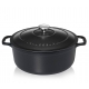 סיר בישול יציקת ברזל בנפח 3.2 ליטר קוטר 22 ס"מ תוצרת צרפת צבע שחור Chasseur